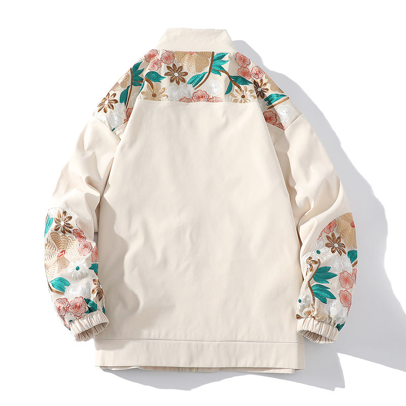 Stay cool, stay stylish – Casual Embroidery Jacket for modern men.
